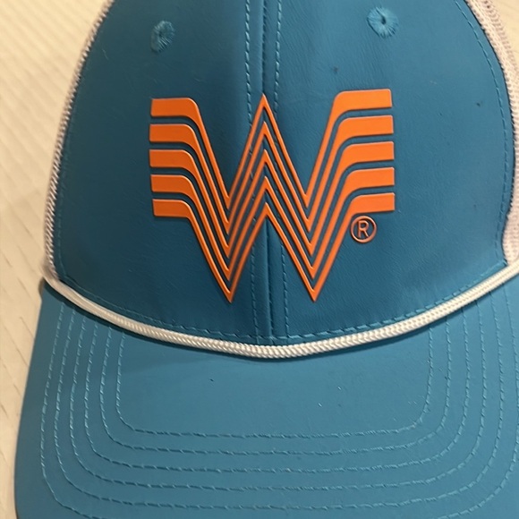 Whataburger Trucker Mesh Snapback Hat Teal White Orange - Picture 2 of 6